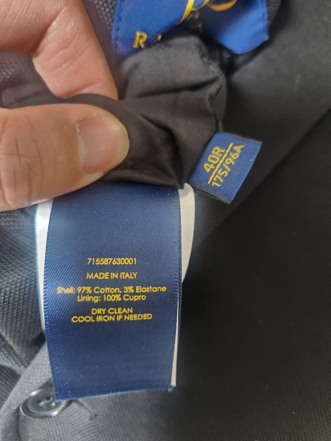 폴로 랄프로렌 블랙 블레이저 40R 상품이미지4