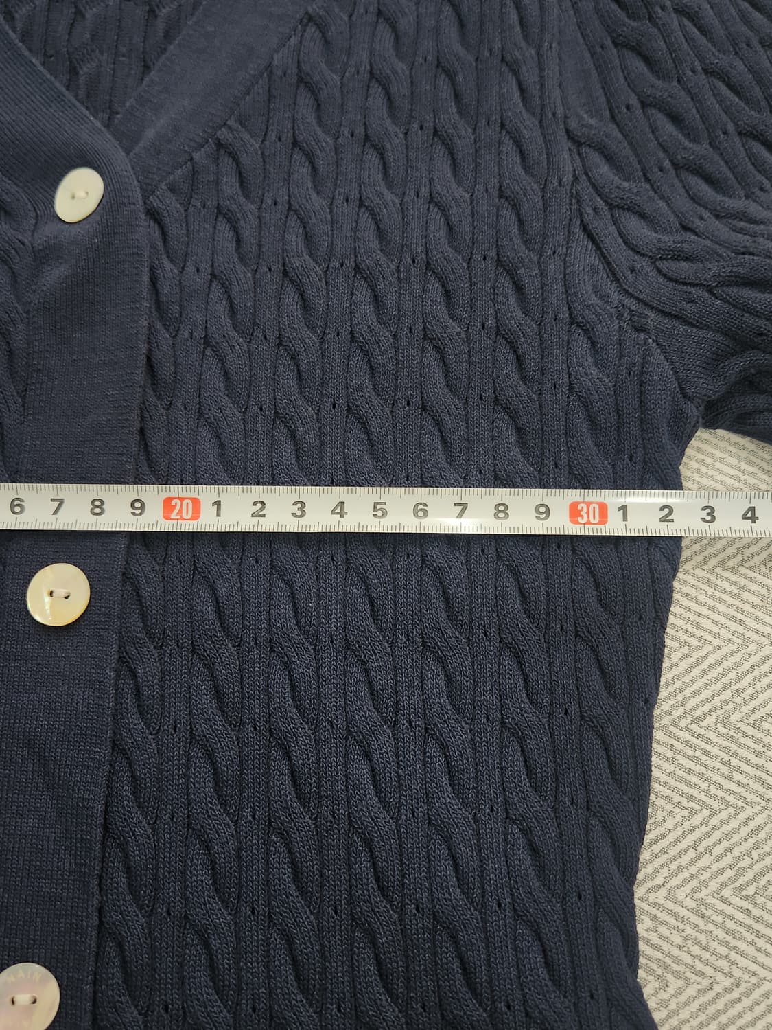 [F] 나인 NAIN 플레어 니트 반팔 원피스 네이비 상품이미지5