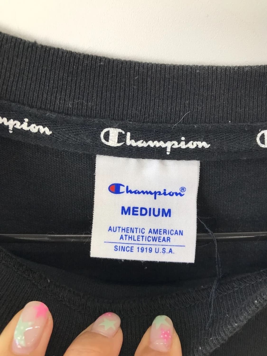 Champion Black Script Logo Tee 상품이미지7