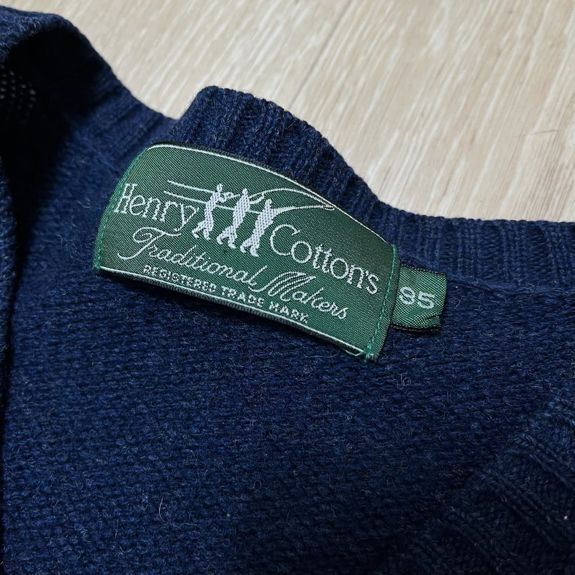 헨리코튼 골프웨어 로고 자수 브이넥 니트 [네이비] M/95 상품이미지6