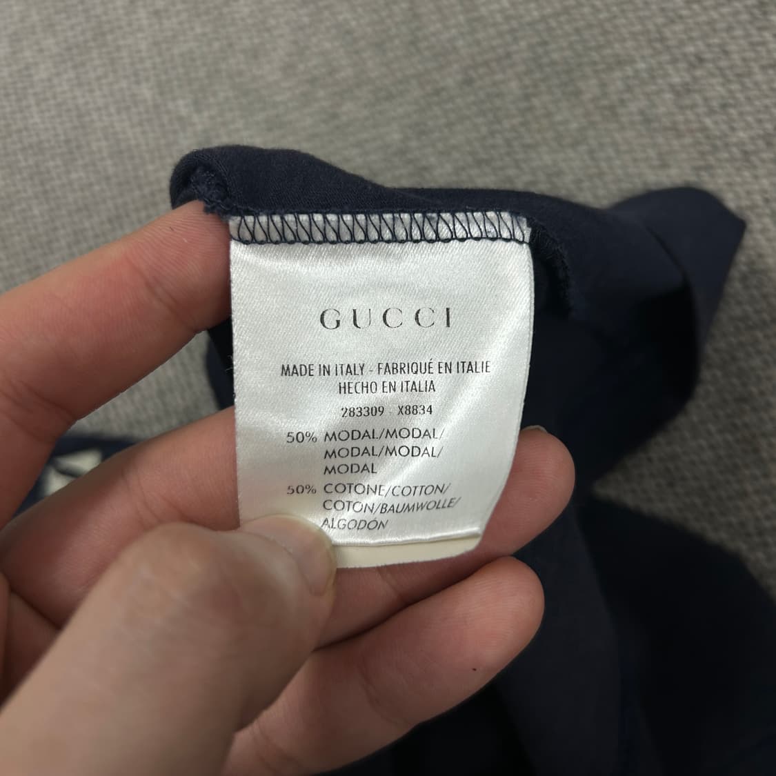 구찌 네이비 닻 크랙로고 반팔(S) 상품이미지4