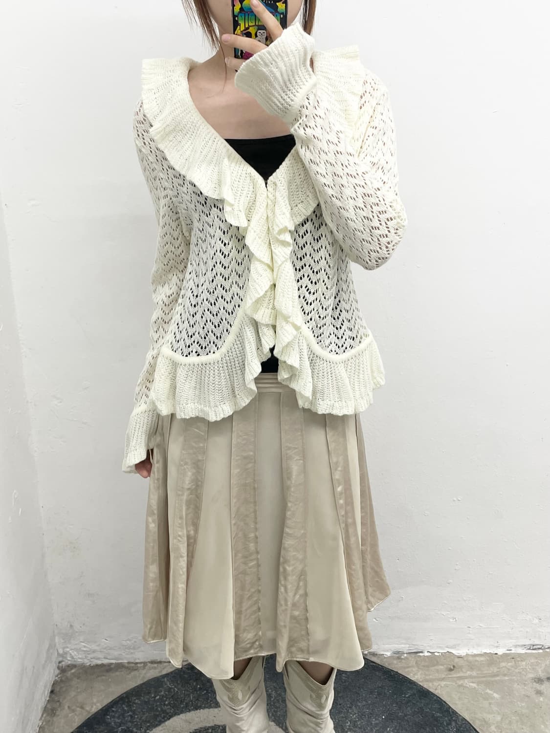 페어리 새틴 버튼 스커트 상품이미지3