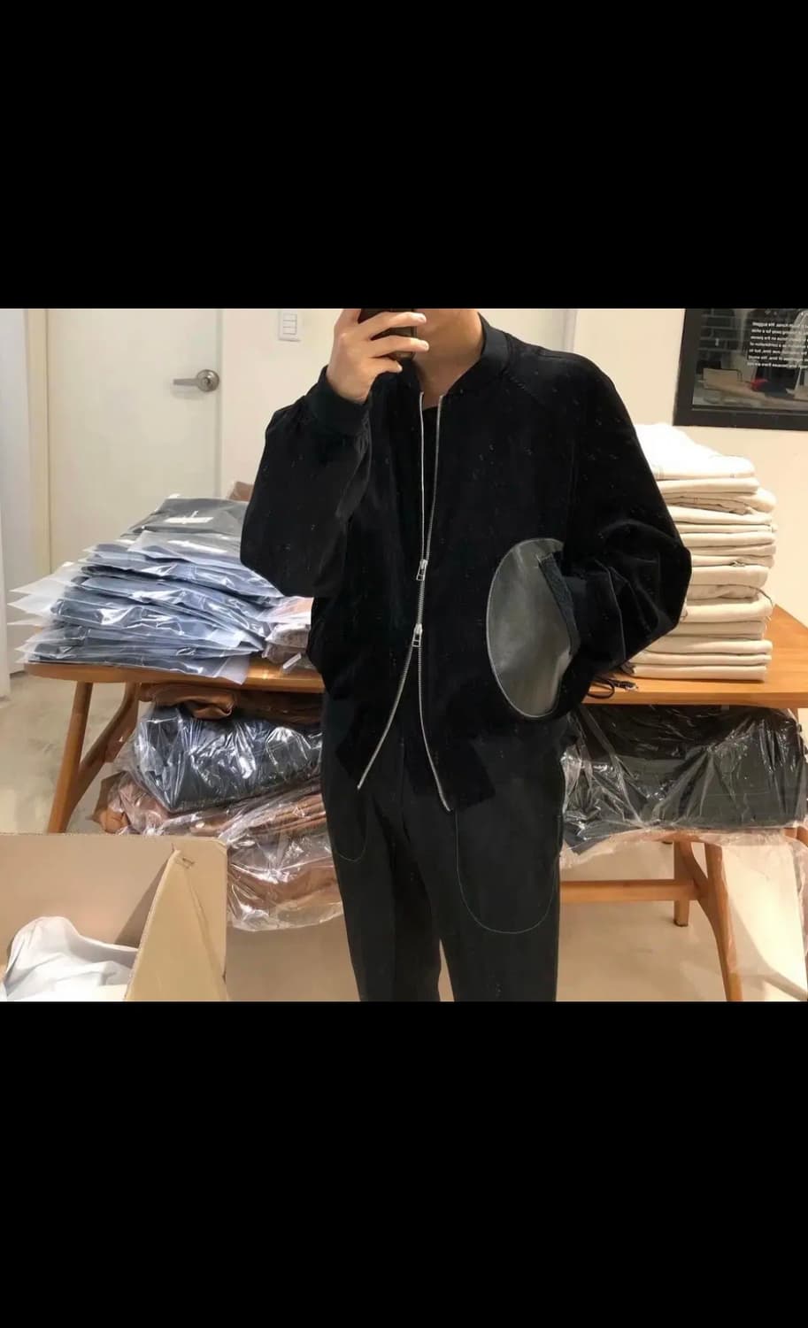 이얼즈어고/타이핑 미스테이크 벨벳 보머 자켓/블루종 상품이미지2