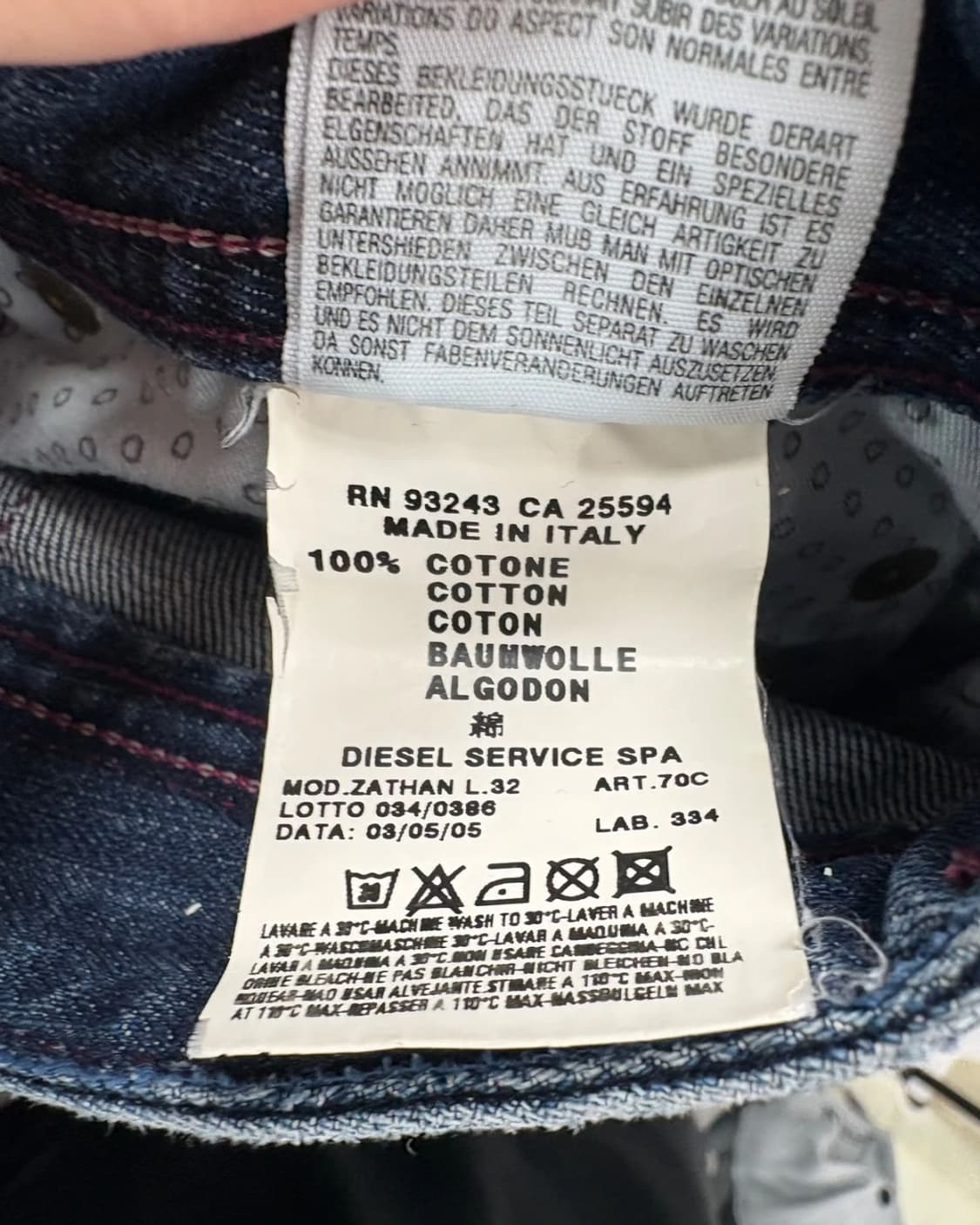👖 DIESEL ZATHAN 부츠컷 데님 진 (2005년 이탈리아) 상품이미지6