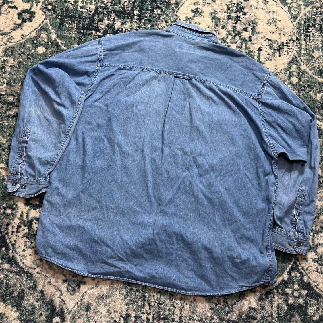 90s Eddie Bauer 에디바우어 투포켓 데님 아메카지 셔츠(XL) 상품이미지4