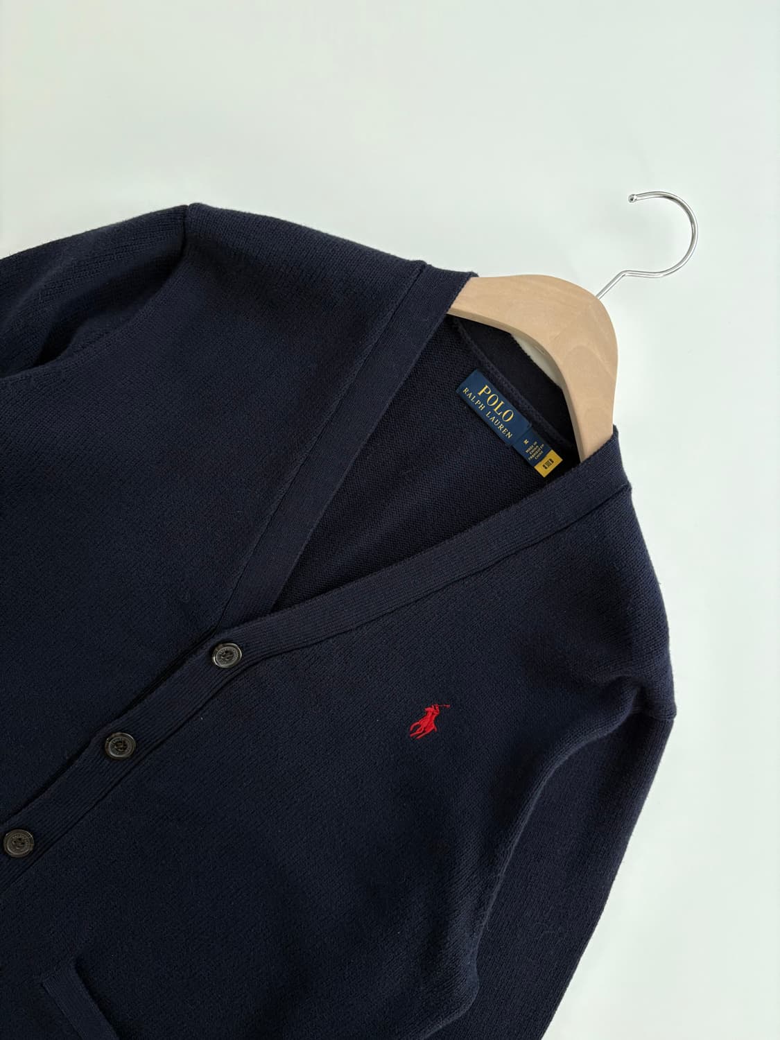 Polo 폴로 랄프로렌 QR신형 네이비컬러 브이넥 니트 가디건 상품이미지3