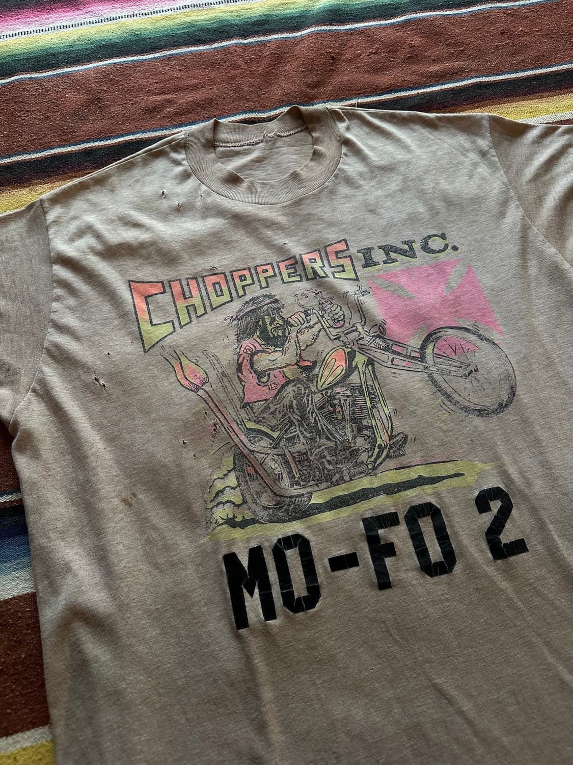 70s USA 빈티지 쵸퍼 Choppers 바이크 반팔 티셔츠 상품이미지3