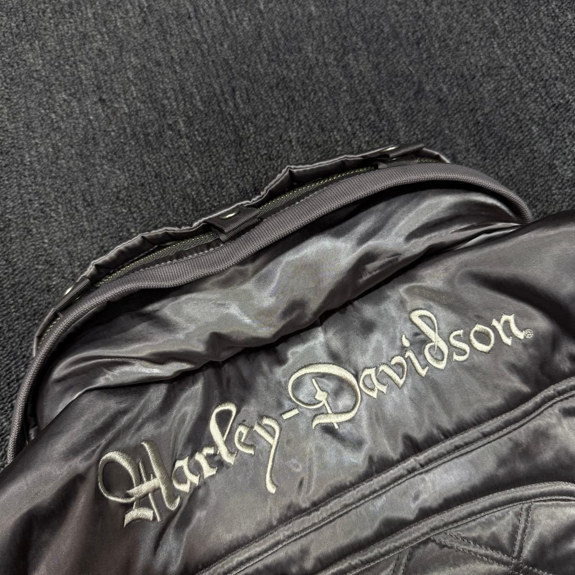할리데이비슨 크롬 실버 바이커 후드 퀼팅조끼 상품이미지4