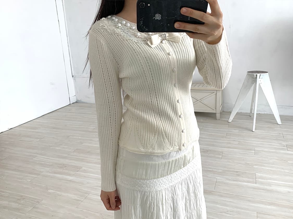 Ivory Lovely Ribbon Detail Top 상품이미지3