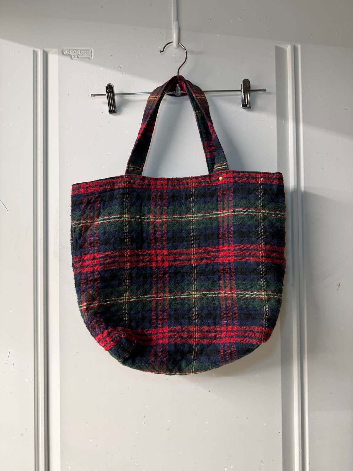 일본빈티지 타탄체크 겨울 토트백 상품이미지4