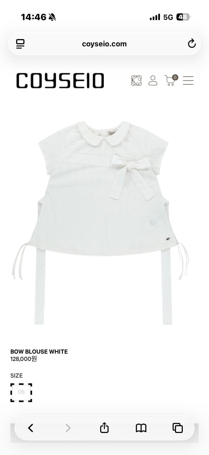 코이세이오 BOW BLOUSE WHITE 상품이미지1