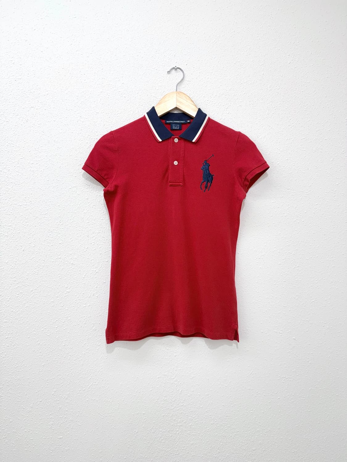 빈티지 Ralph Lauren 레드 패치 슬림 카라 반팔티 상품이미지1