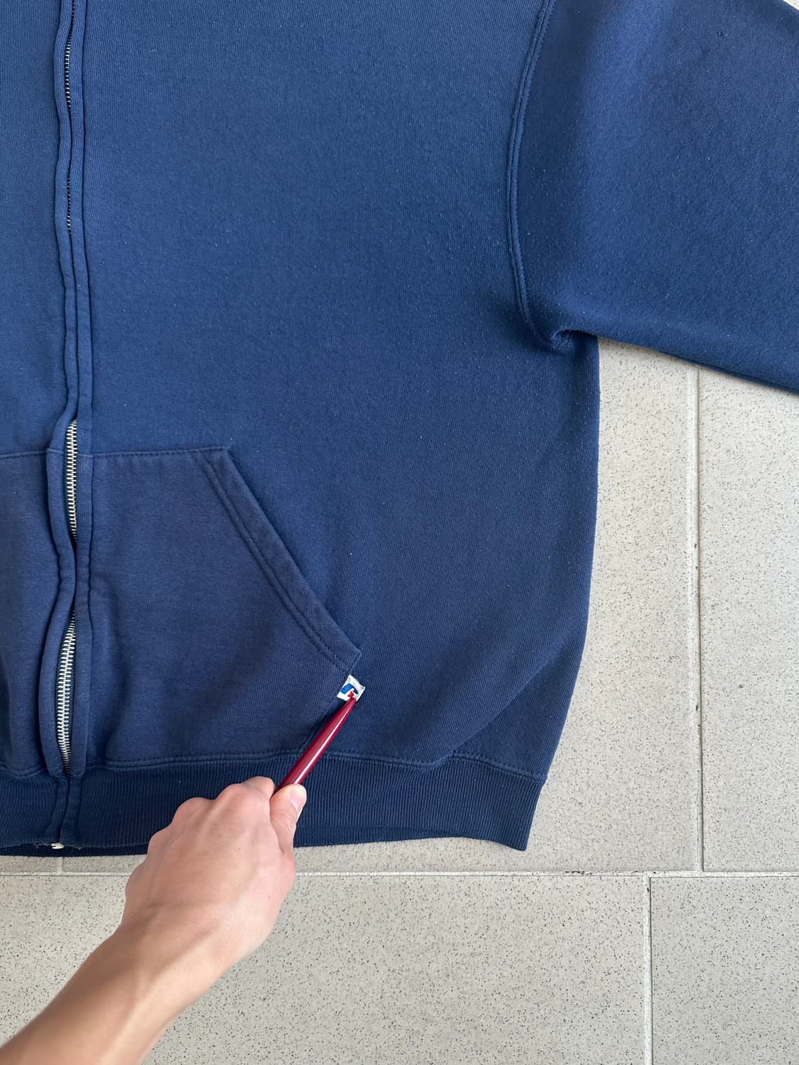 00s 빈티지 러셀 후드집업 네이비 L 상품이미지3