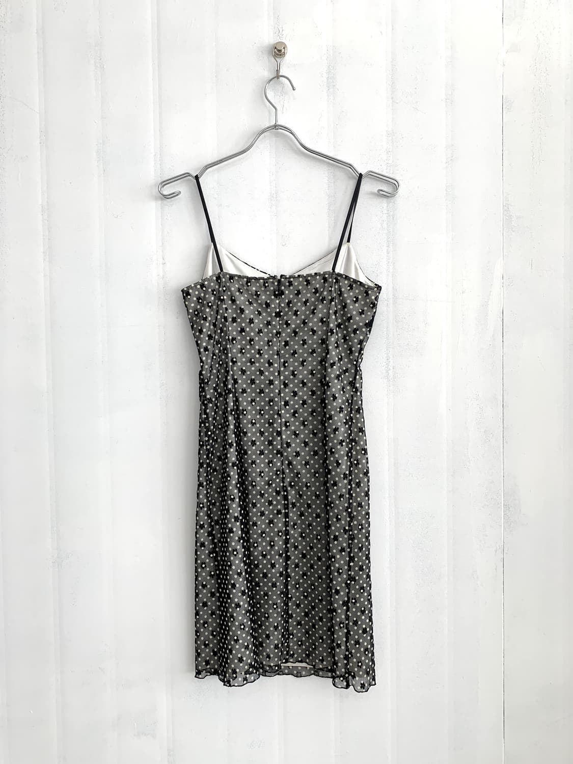 Black Dot Lace Mini Slip Dress 상품이미지3