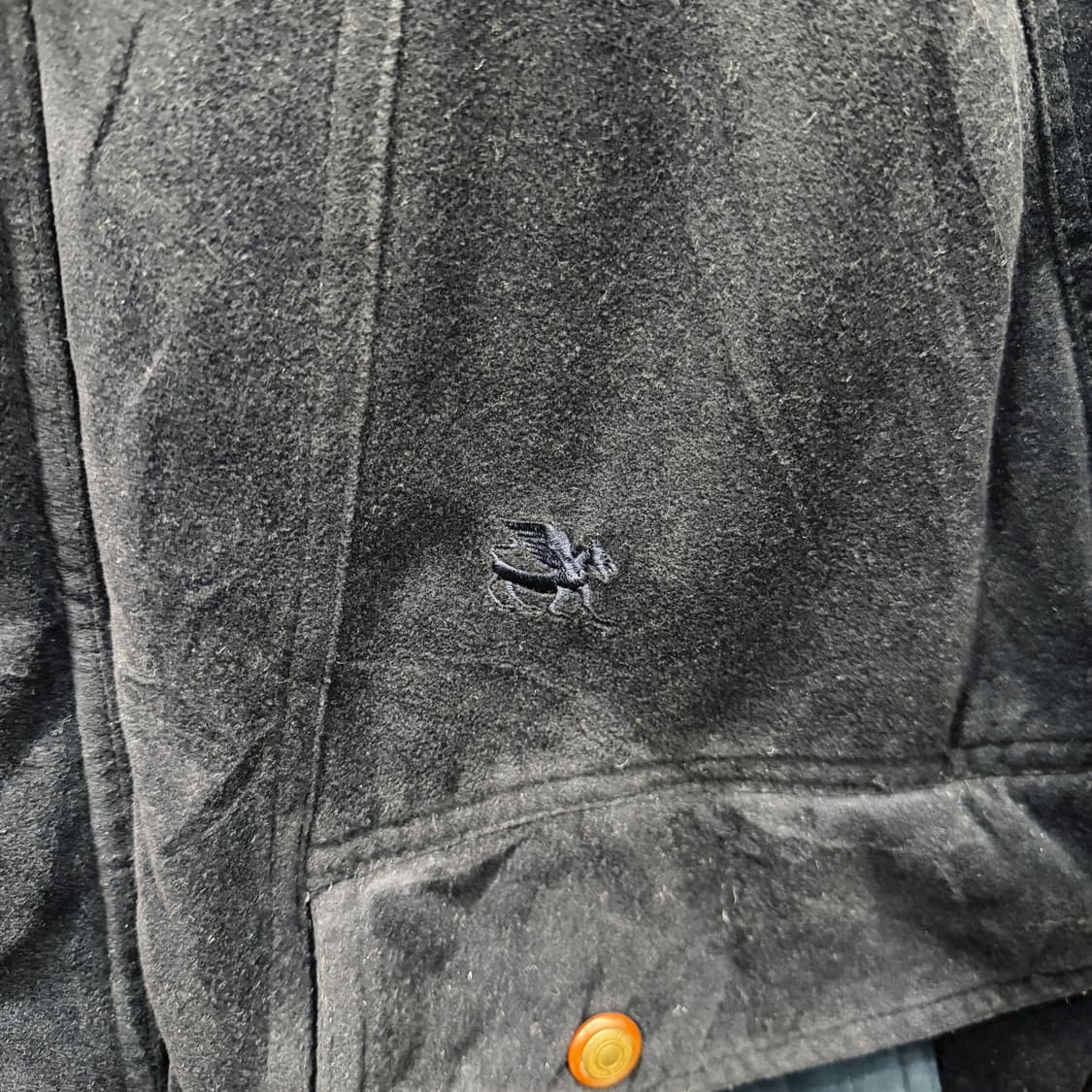 빈티지 헌팅 워크 자켓 더블 포켓 로고 버튼 배색 안감 디테일 네이비 상품이미지6