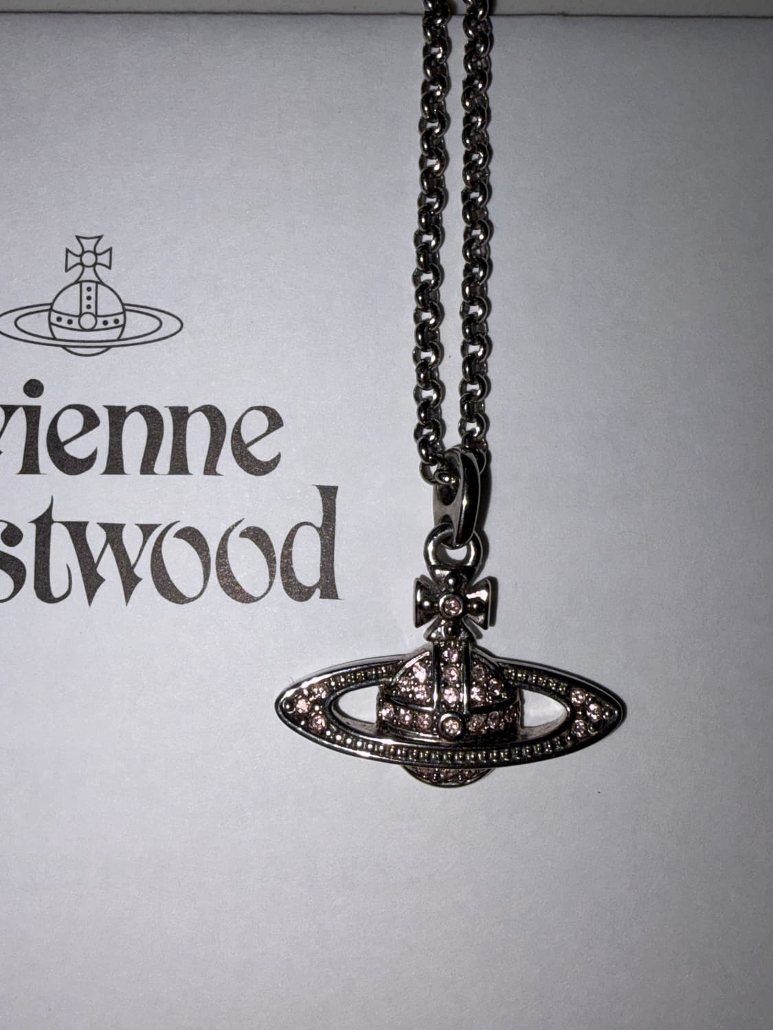 비비안웨스트우드 미니 바스 릴리프 목걸이 핑크 상품이미지2