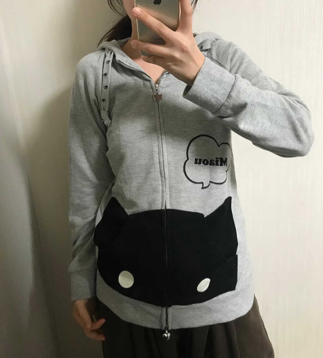 일본빈티지 모리걸 네코 후드집업 상품이미지1