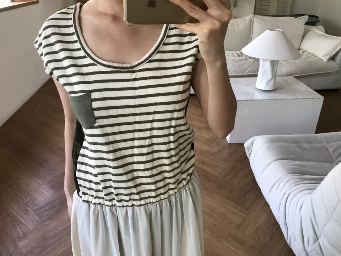 vintage stripe pattern sha one-piece 상품이미지7