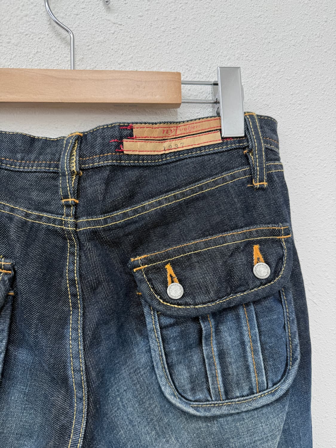 빈티지 nyf vuljen 포켓 디테일 데님 와이드 팬츠 상품이미지5