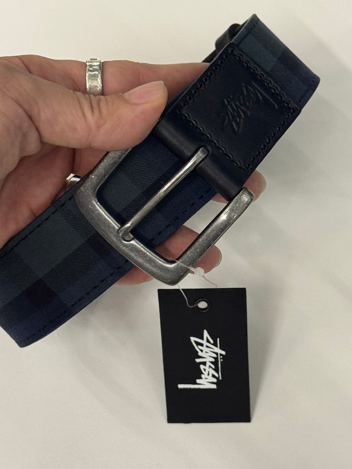 스투시 로고 벨트 타탄체크 상품이미지1