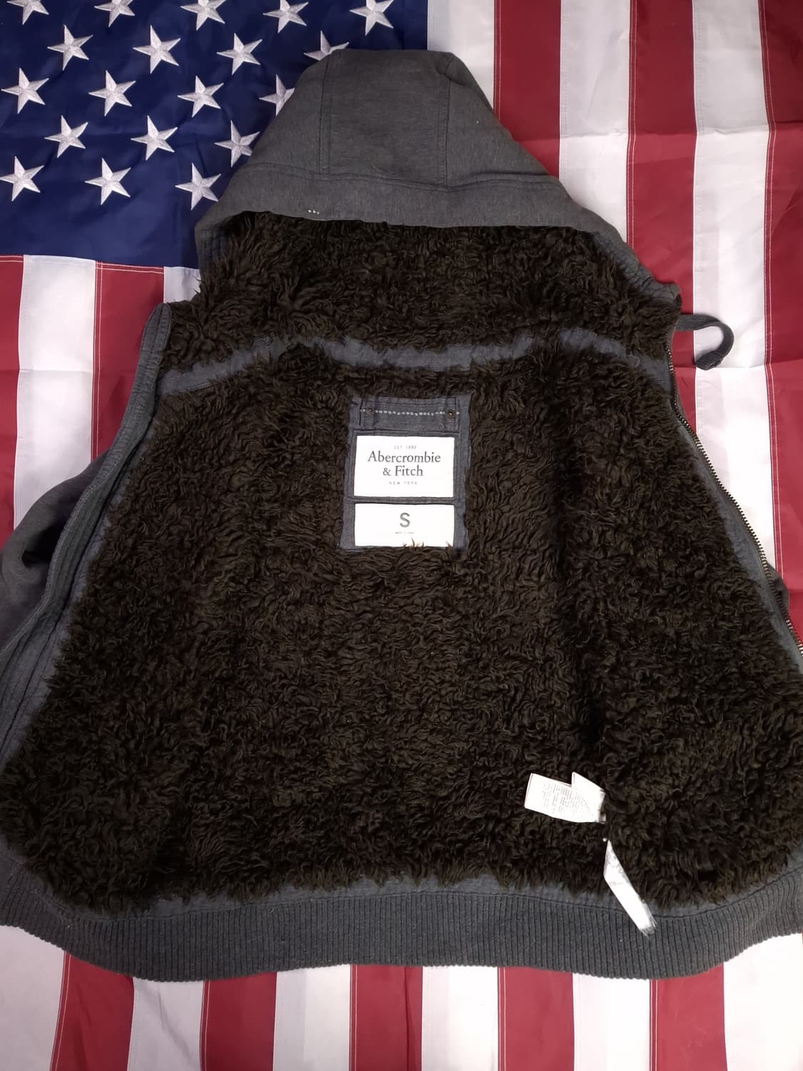 오리지날 아베크롬비 양털 울프죠 후드 집업 상품이미지10