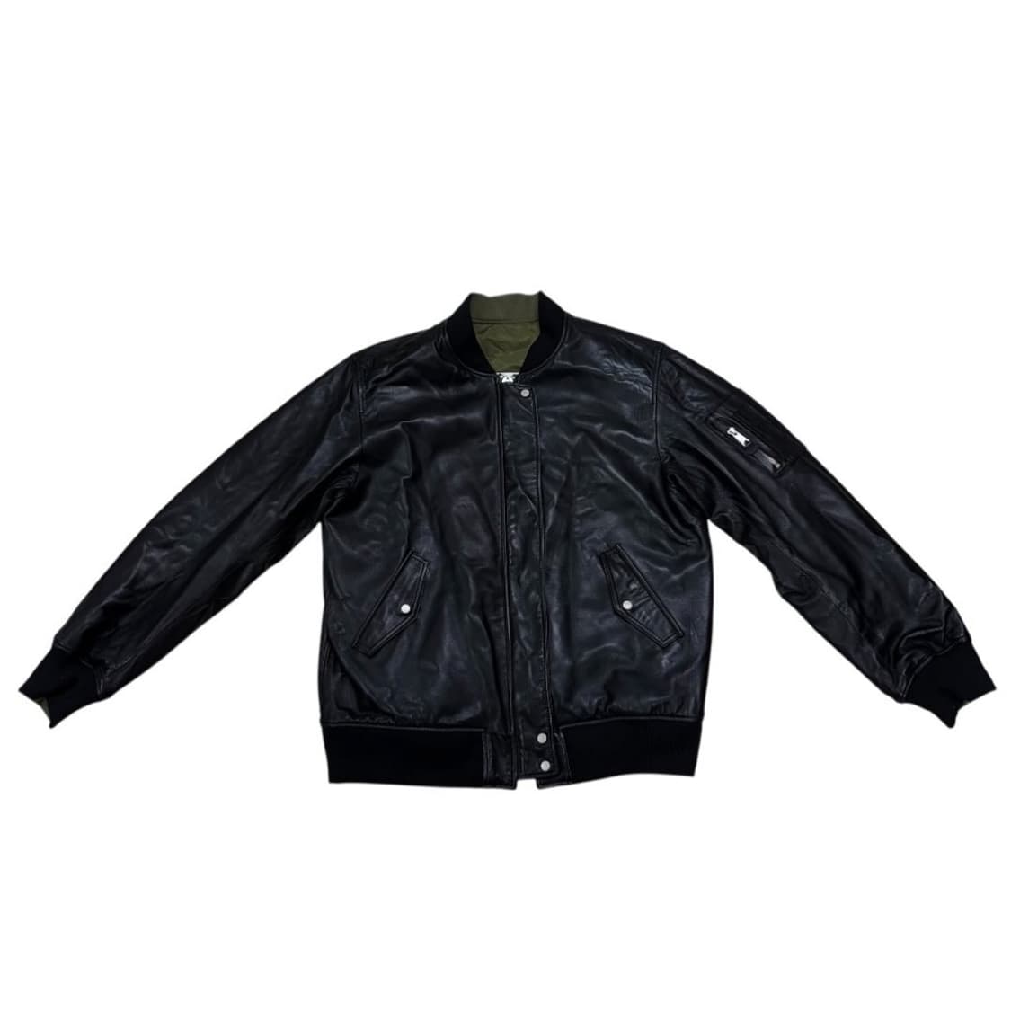 인스턴트펑크 리버시블 ma-1항공점퍼양가죽자켓 상품이미지1