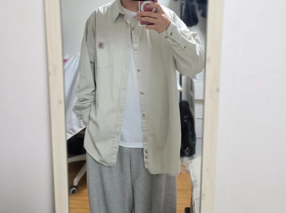 칼하트 빈티지 베이지 셔츠 자켓 상품이미지3