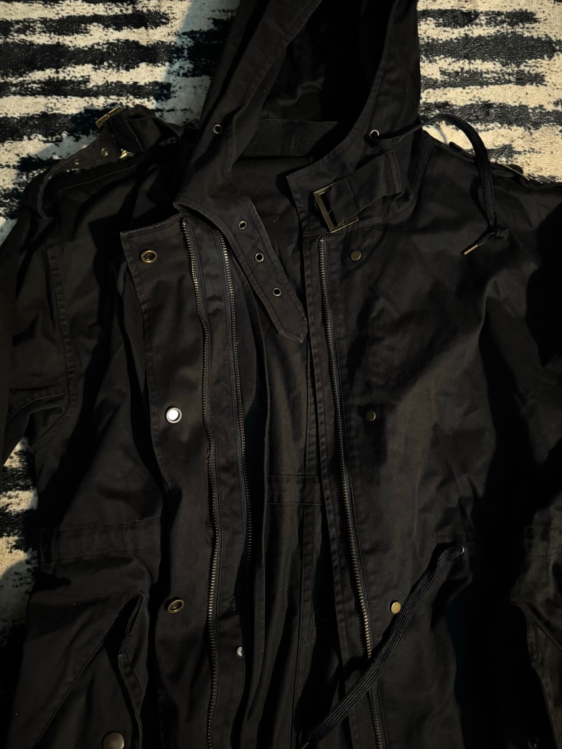 빈티지 버클 코튼 롱야상 롱코트 상품이미지5