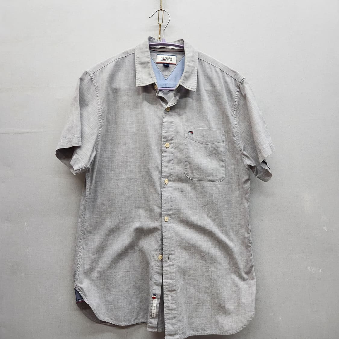 타미힐피거 로고 원포켓 린넨혼방 반팔셔츠 S(M) 남여공용 상품이미지1