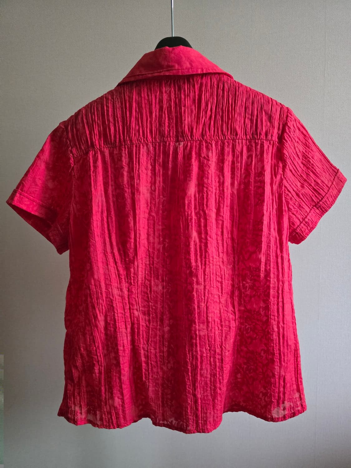 Hot Pink Crinkle Jacquard Shirt 상품이미지5