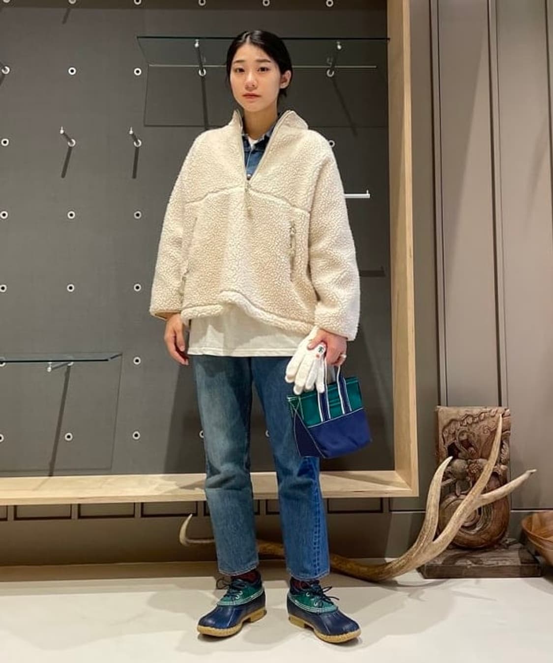 BEAMS BOY Boa Fleece Half Zip Pullover 상품이미지4