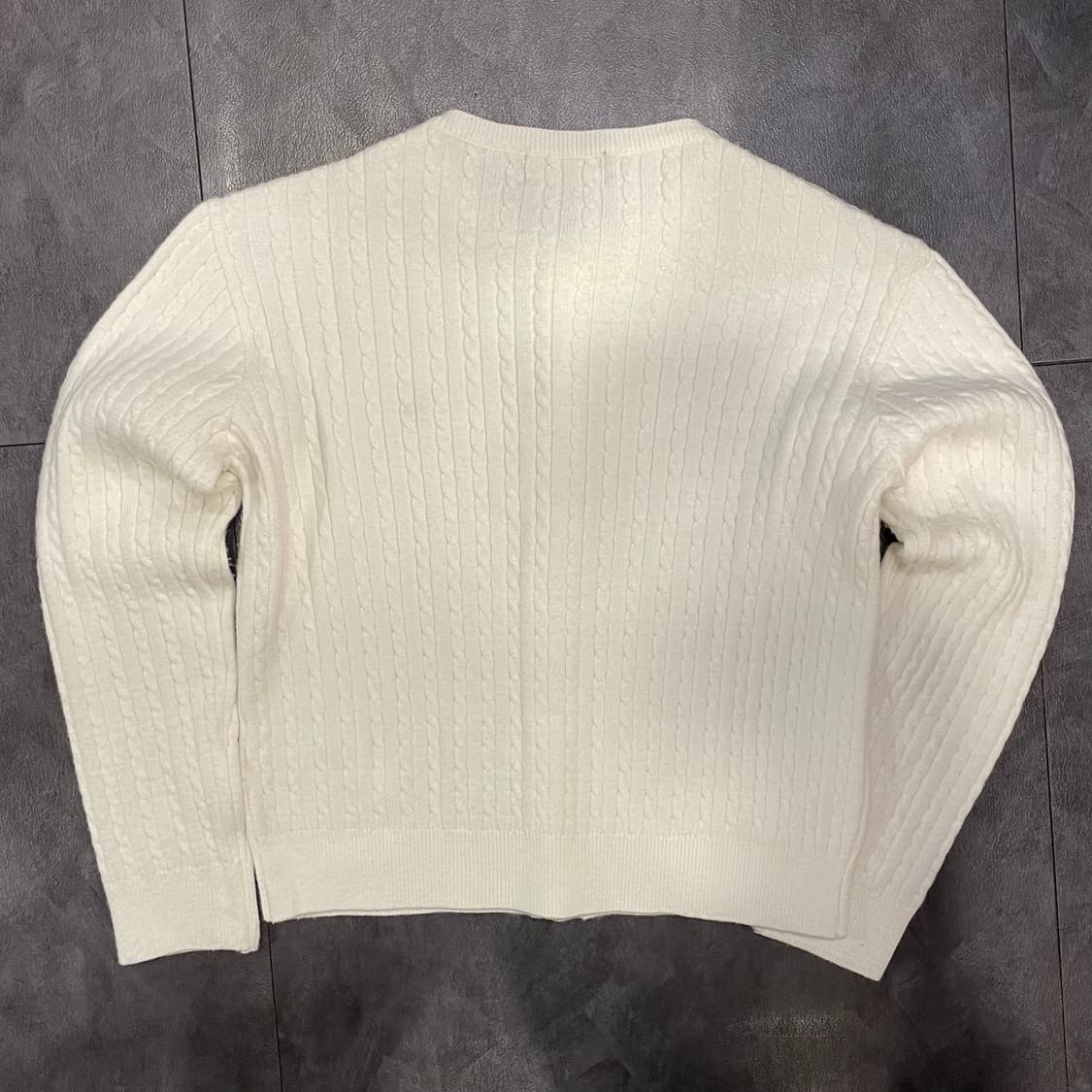 [IM] polo 폴로랄프로렌 꽈배기 화이트 가디건 니트 상품이미지5