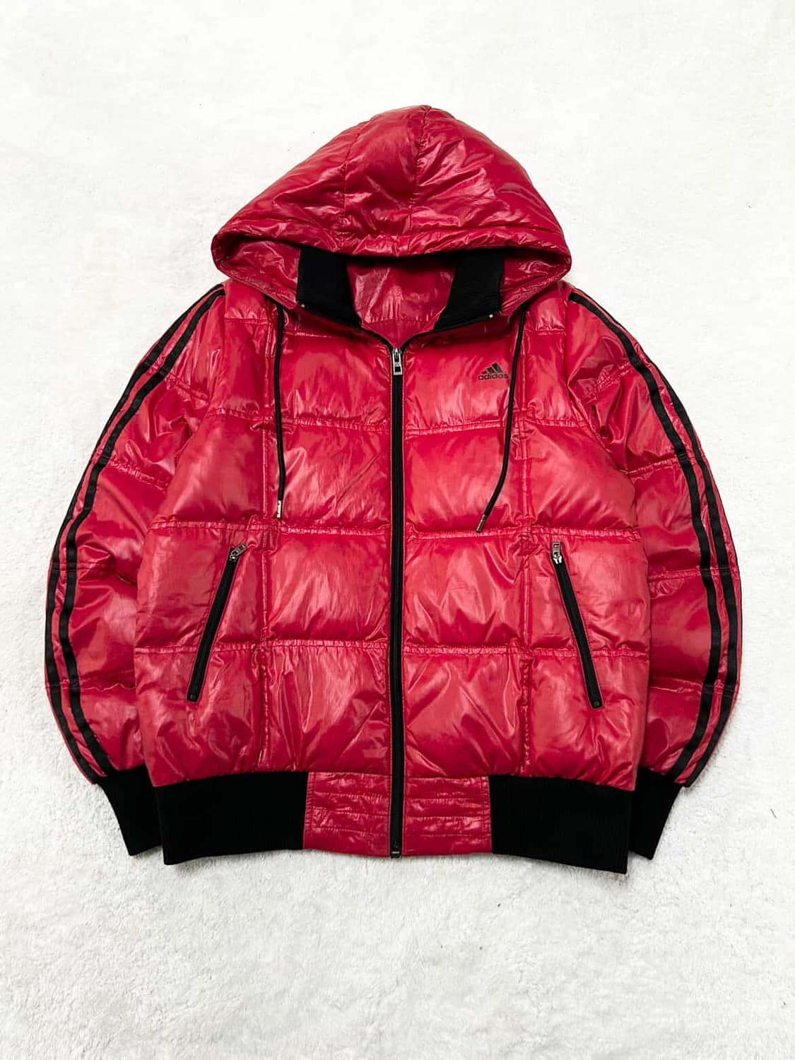아디다스 레드 삼선 덕다운 패딩 상품이미지6