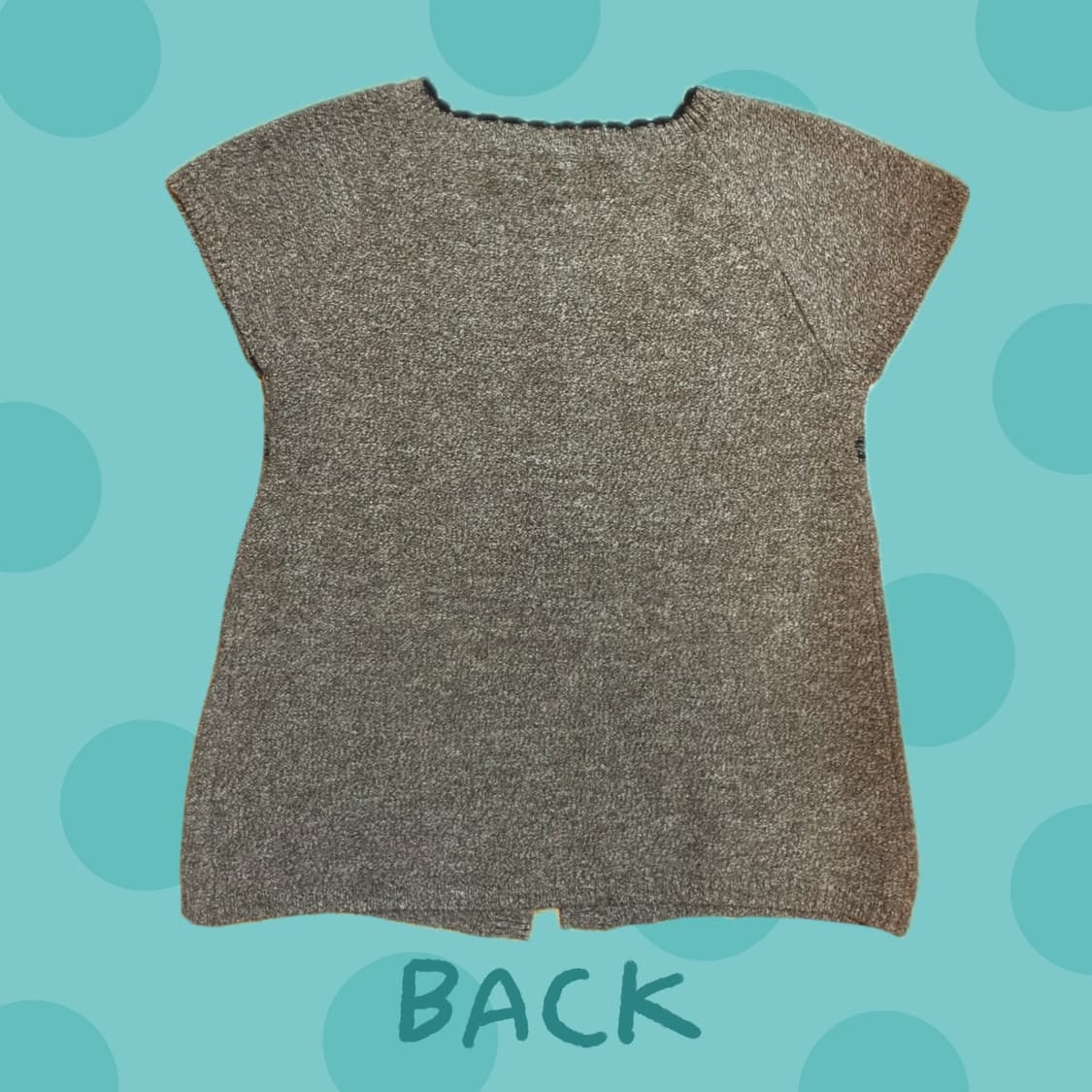 플라워 장식 브라운 반팔 니트 가디건 상품이미지3