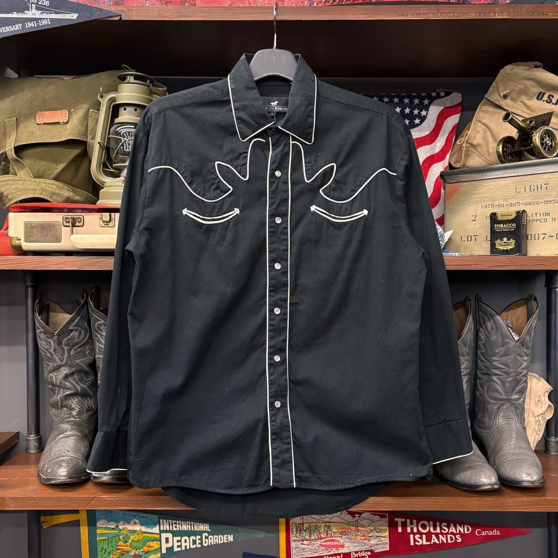 90s 웨스턴 익스프레스 카우보이 플라켓 파이핑 웨스턴셔츠 N573 상품이미지1