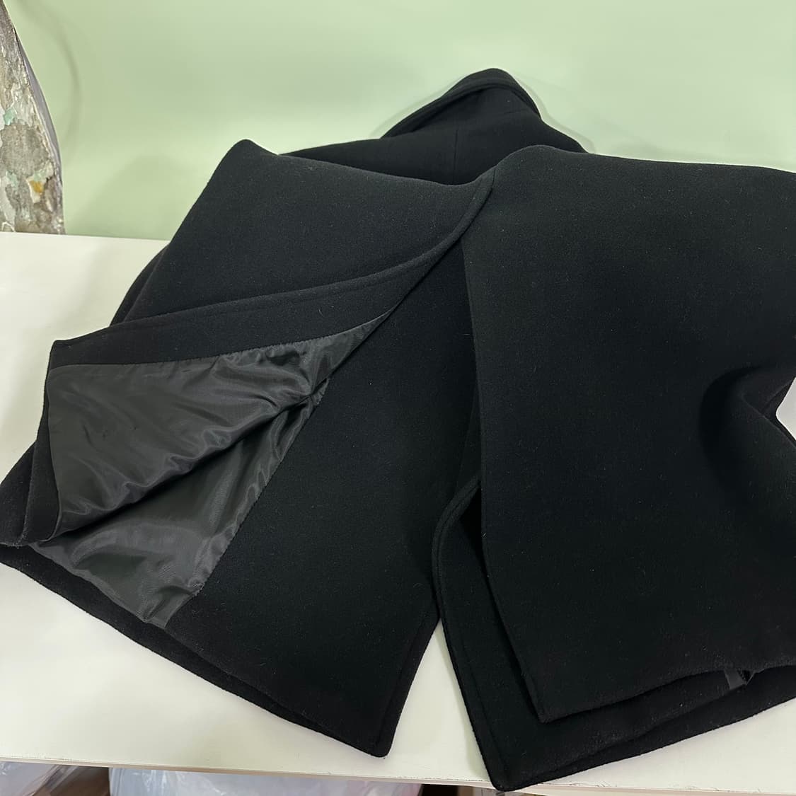 L 지플리시 블랙 캐시미어혼방 더블코트 상품이미지5