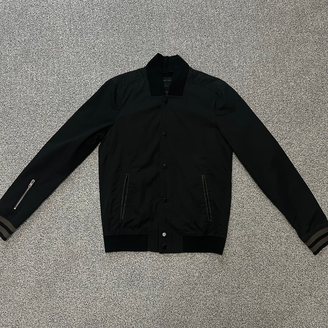 AllSaints Minimal black Varsity Jacket 상품이미지1