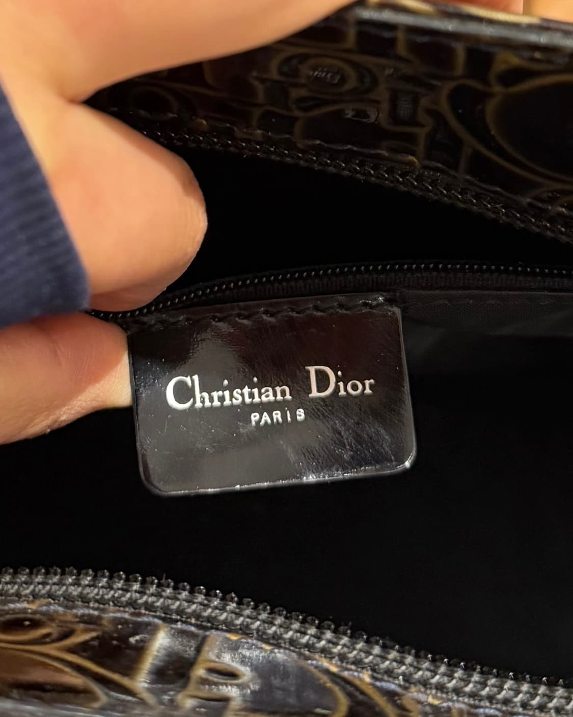 크리스찬 디올 오블리크 패턴 에나멜 레더 숄더백 상품이미지7