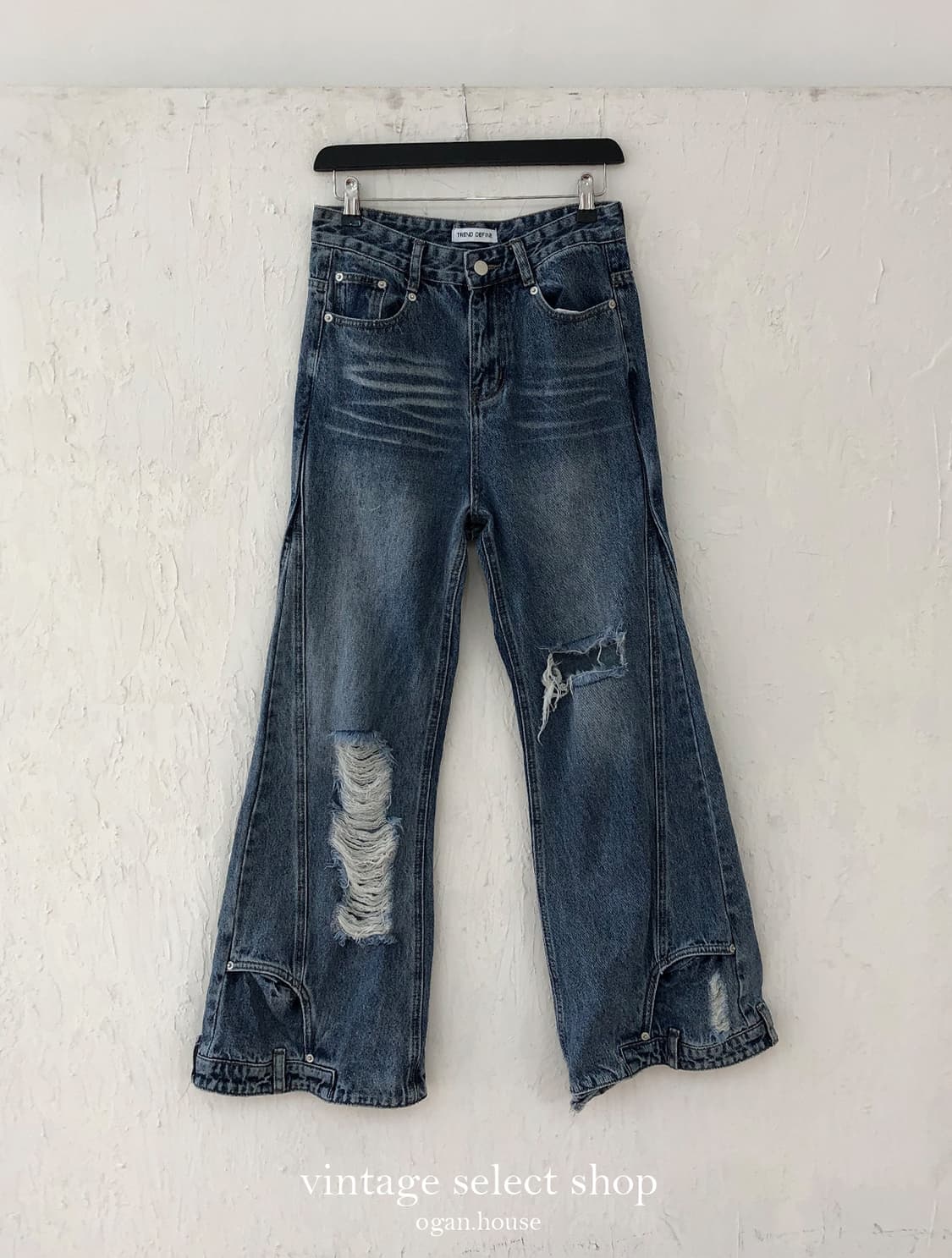 vintage distressed wide denim 상품이미지2