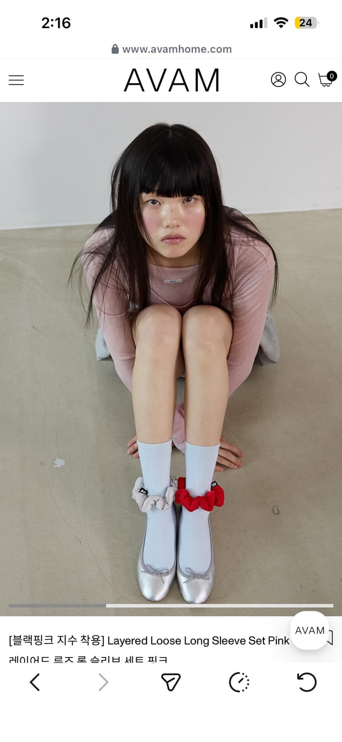 아밤 pink layered loose long sleeve 상품이미지4