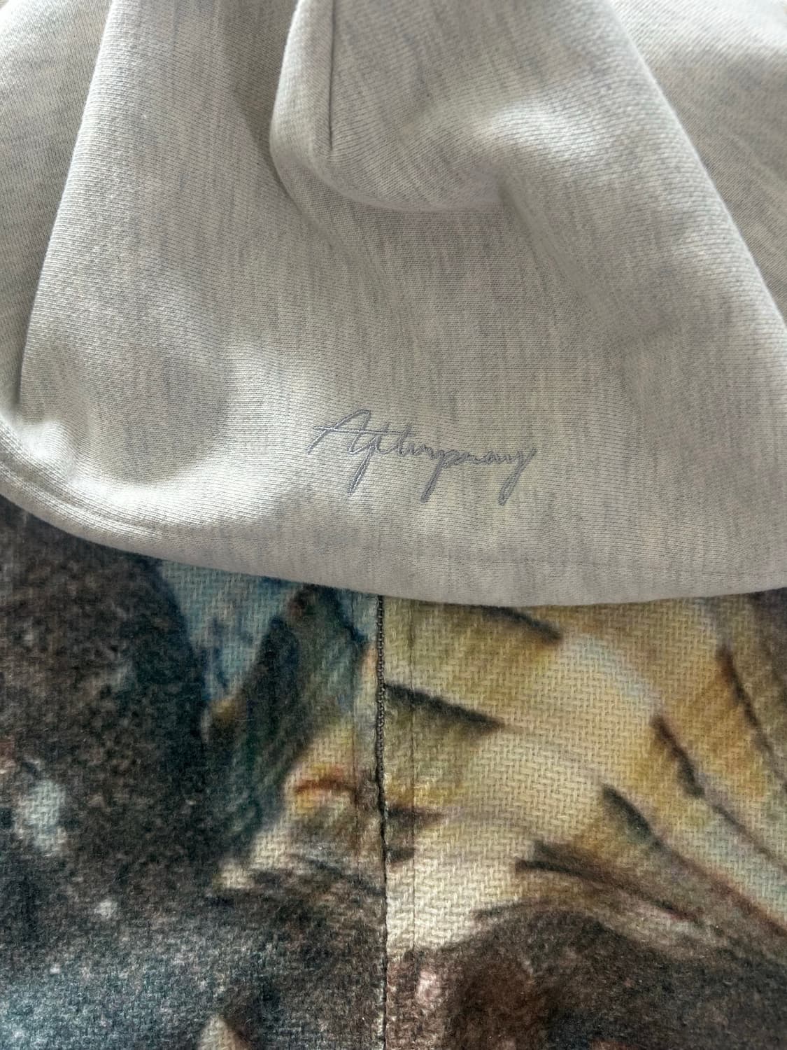 애프터프레이 풀 프린트 패널 후디 집업 멜란지그레이 상품이미지4