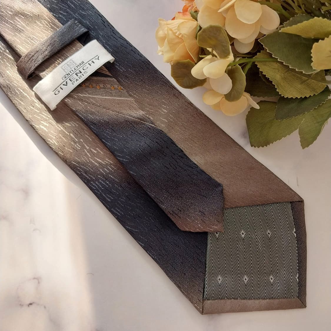 지방시 실크 브라운 그라데이션 패턴 넥타이 10.2cm A등급 K1503 상품이미지8