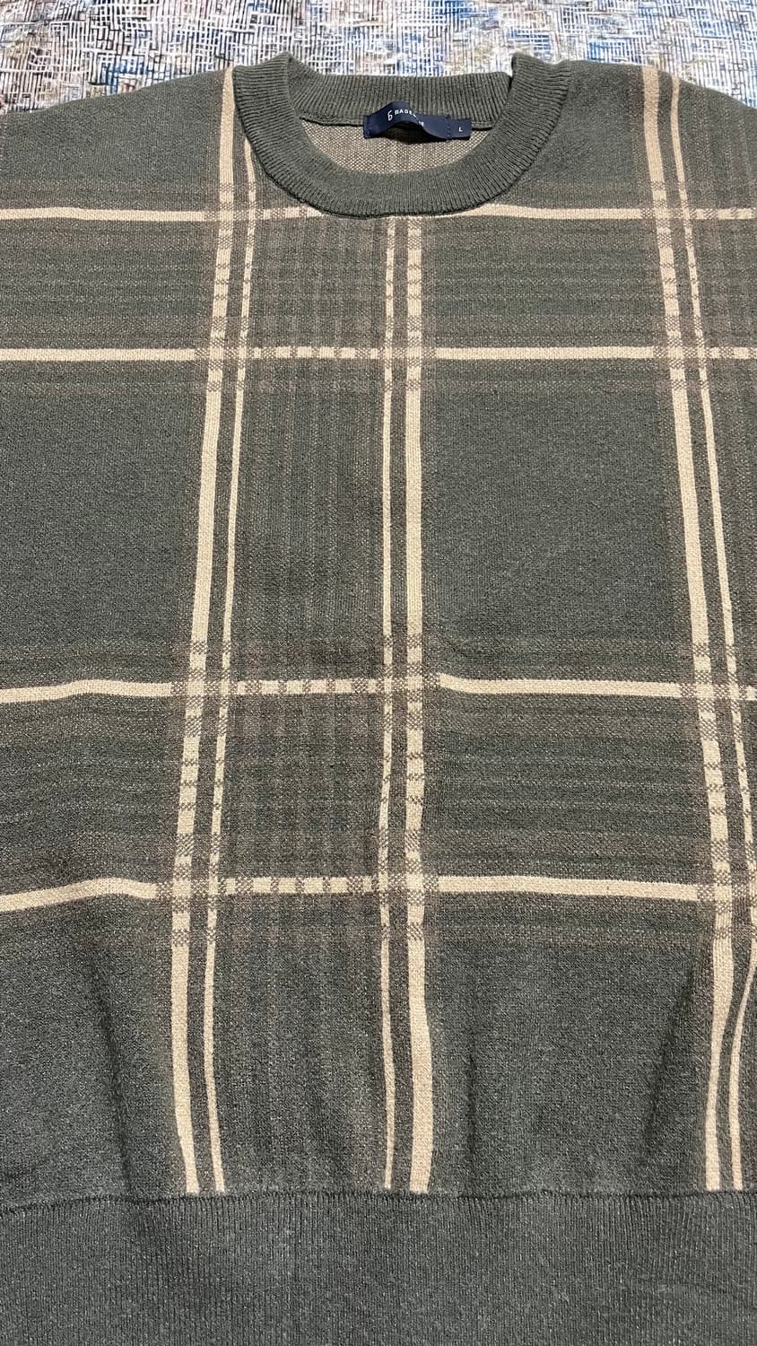 JPN 일본 빈티지 레이지블루 아메카지 Y2K 올리브 체크 니트 스웨터 상품이미지6