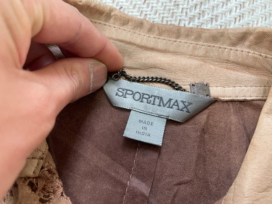 스포츠막스 플로럴 펀칭 디테일 리얼 레더 자켓 상품이미지6