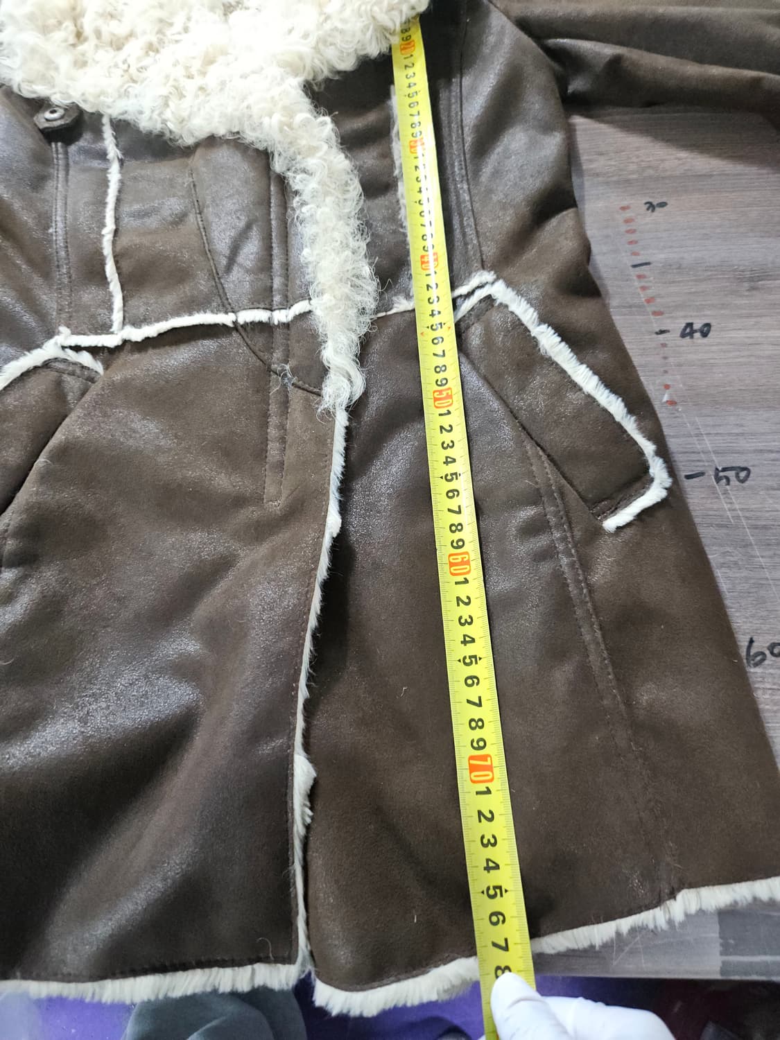 A.POLE 무스탕 코트 브라운 90 상품이미지7