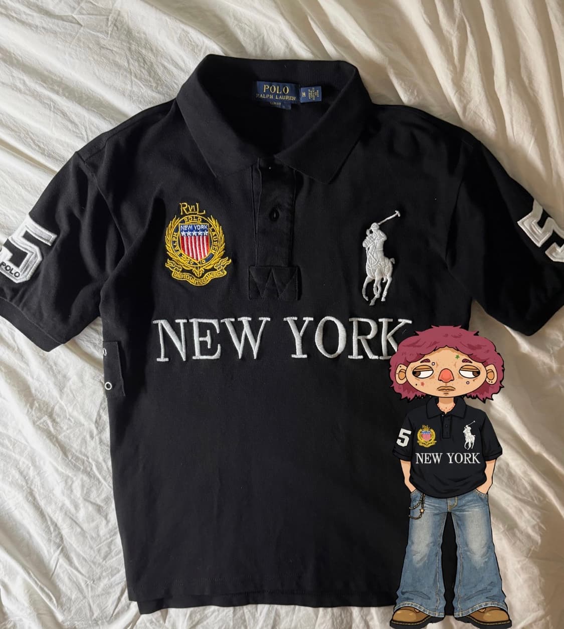 폴로 빅포니 뉴옥 카라 반팔티 블랙 상품이미지2