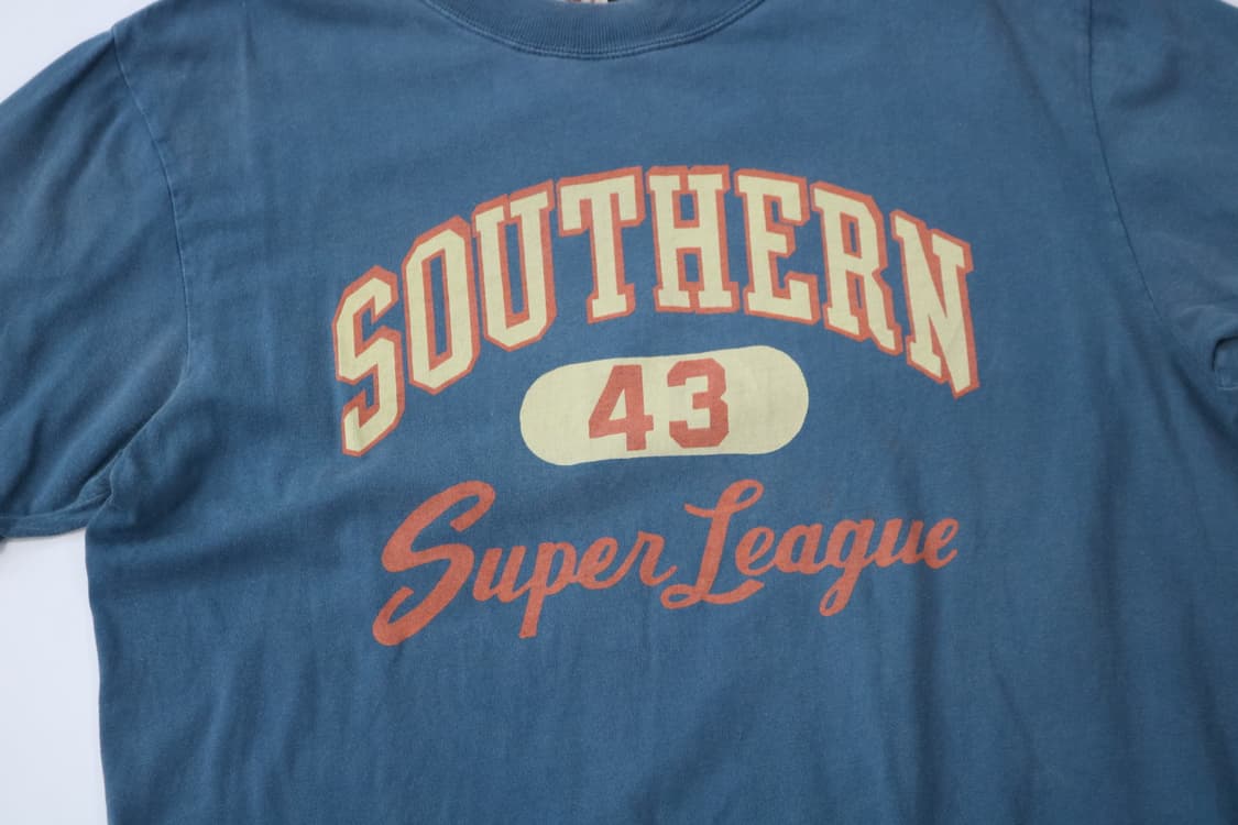 SOUTHERN 43 아치 로고 워시드 블루 반팔티셔츠 (M) 상품이미지3