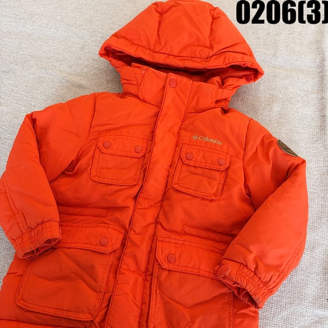 [110] 컬럼비아 키즈 여성 오리털 오렌지색 패딩 점퍼 0206(3) 상품이미지2