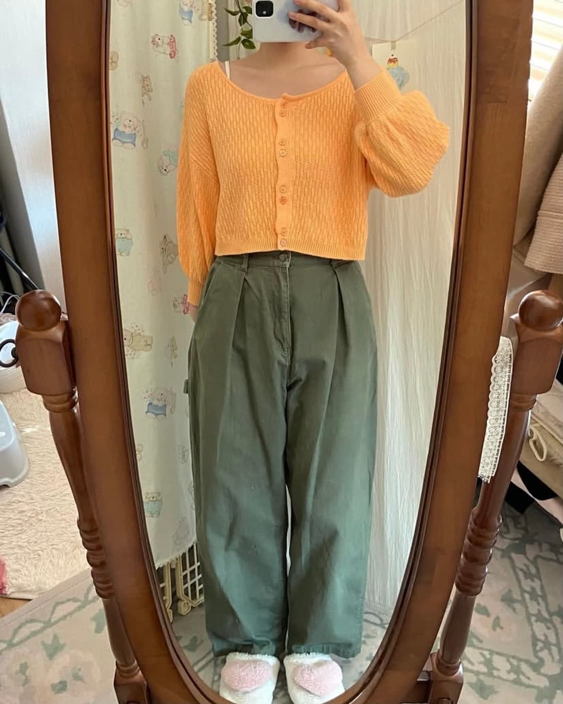 카키 핀턱 워크웨어 팬츠 상품이미지2