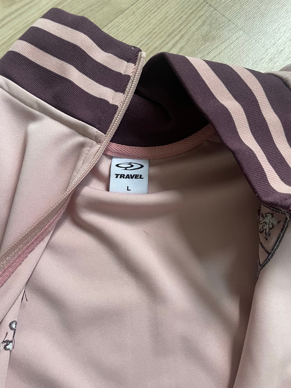[L사이즈] 트래블(Travel) 져지 트랙 자켓 - 핑크 (상태 최상) 상품이미지2
